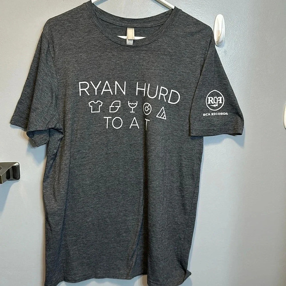 ryan hurd To a T gray unisex short sleeve round neck shirt large RCA records - Picture 1 of 3